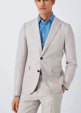 John Lewis  Stunning Men’s Beige Cambridge Linen Blazer. Size 48R RRP £150