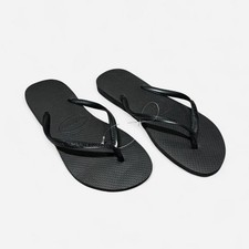 Havaianas Slim Flip Flops Black Size UK 7/8 EU 41/42 *REF:FF1
