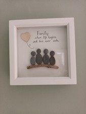 Family Pebble Picture Framed