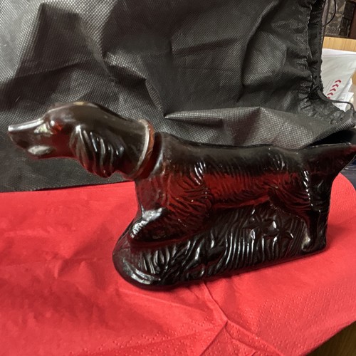 Avon dog shaped brown glass - avon,