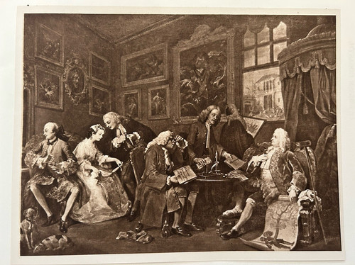Antique print marriage - print, a