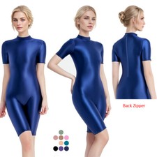 MJINM Women Glossy Stretch