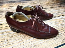 Rare VTG Playboy Womens 9 M Genuine Cherry Red Leather Oxford Shoe Low Top USA