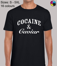 Cocaine And Caviar Joke Cool Fashion Regular Fit T-Shirt Top TShirt Tee - Men