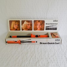 Vintage Braun Quick Curl With Original Box & Manual, West Germany, 1960's Orange