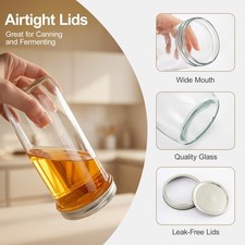 6 Pack 720ml Mason Jars with