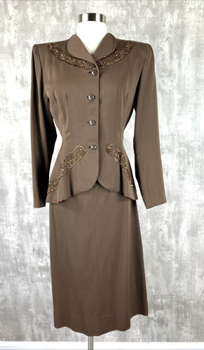 Vintage 1940s swansdown brown - vintage,