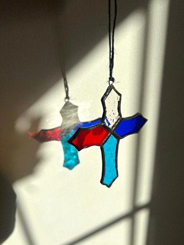Handmade stained glass cross - handmade,