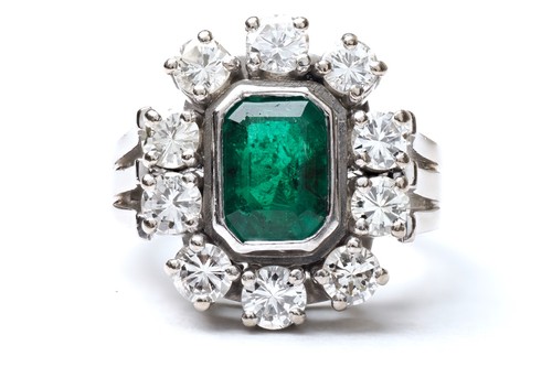 14ct gold natural emerald - , &