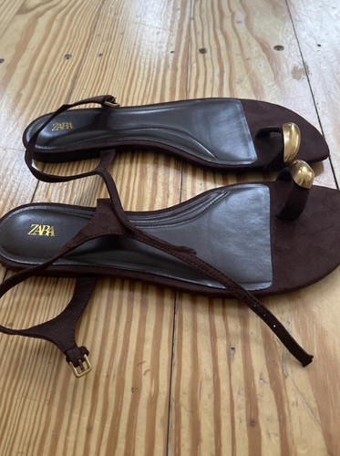 Zara suede sandals with metal - zara,