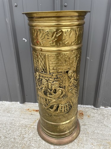 Vtg embossed brass renaissance - vtg,