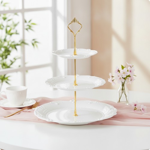 Tier cake stand ornate rim - ornate,