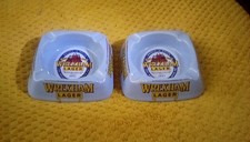 PAIR OF VINTAGE " WREXHAM LAGER " CERAMIC ( CASTLE CERAMICS )ASH TRAYS
