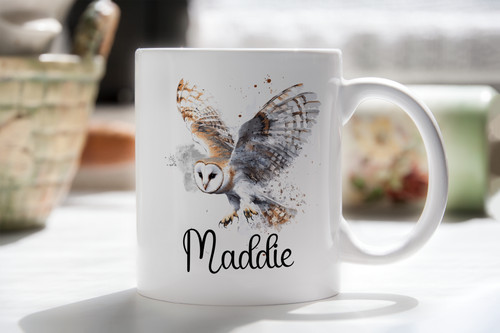 Personalised pretty owl mug - personalised,
