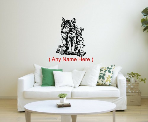 Wolf with baby cub - with, art