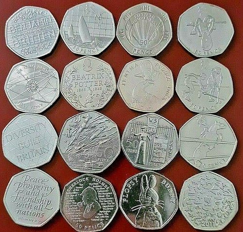 50p coins fifty - coins,