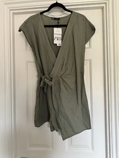 Zara Womens Playsuit Khaki