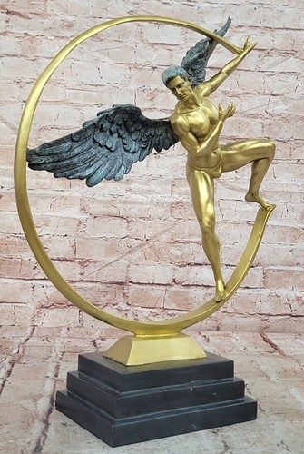 Signed bronze guardian angel - bronze,