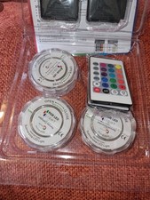 3 Submersible Led Lights, Waterproof Pool Lights,4 Remote Control, 16 Colour.New