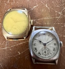 Two Vintage Mechanical Manual Wind Cushion Shape Wristwatches One WORKING Watch
