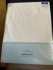 Coloroll Supersoft 100% Brushed Cotton Cream Double Fitted Sheet