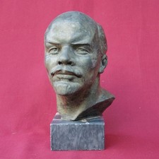 Old USSR LENIN Pewter BUST Big