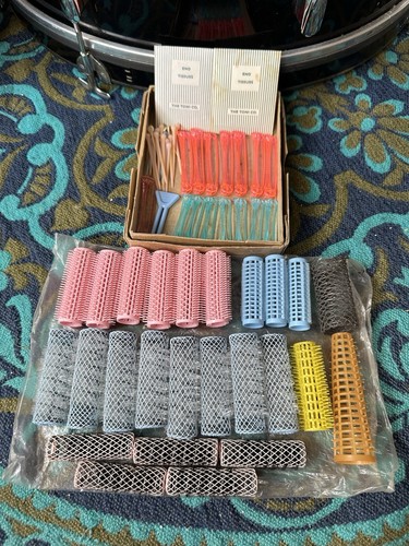 Vintage hair rollers - rollers, clips