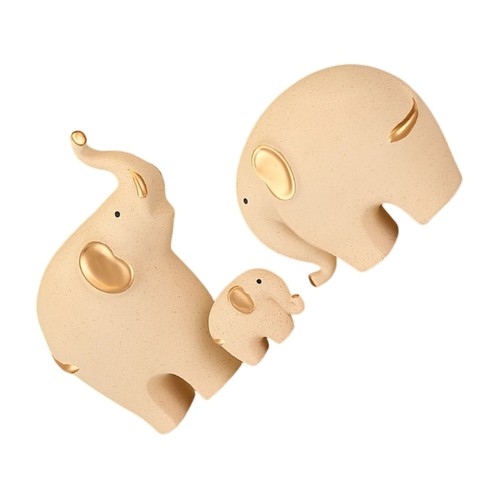 3pcs ceramic elephant family - ceramic,