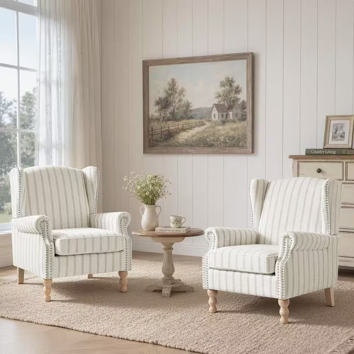 Light gray striped - gray, linen