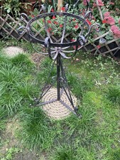 Antique Wrought Iron Plant Stand, Garden Stand, Distressed