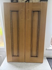 PAIR OF SOLID OAK  KITCHEN