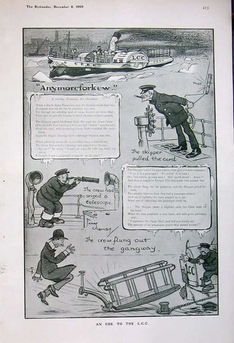Old antique print 1905 ferry - antique,