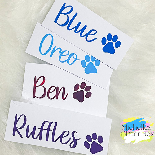 Personalised pet name sticker - name,
