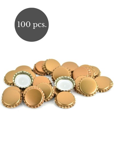 100 crown caps brown - 100,