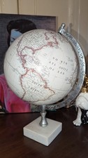 Vintage large world globe on marble base 