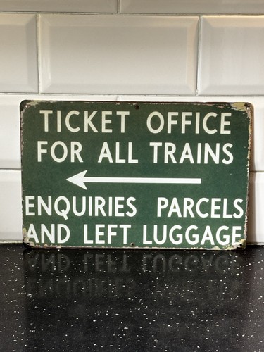 Railway station metal sign - railway,