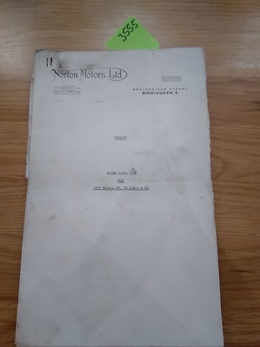 Norton motor spare parts - spare, list
