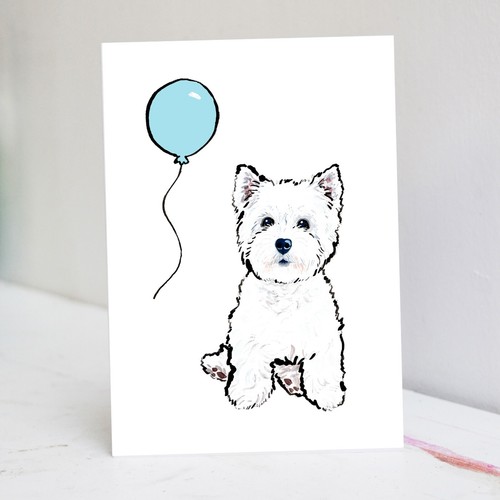 Westie birthday card - westie,