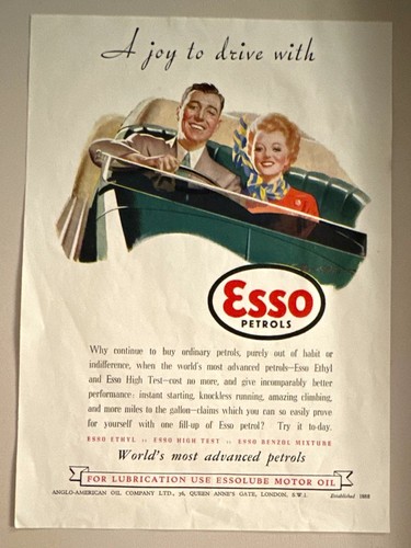 Esso petrol oil original - esso, petrol/oil