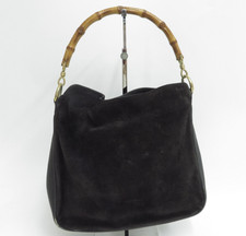 Authentic GUCCI Bamboo Suede Shoulder Hand Bag I#46668