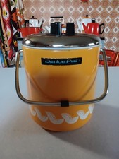Vintage Retro Mustard Dia Ice Pail Bucket with Lid Lovely Design Retro Prop