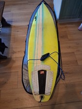 Jp Australia 6ft 6 Surf Board Surfboard Signed Yellow Green Blue With Case
