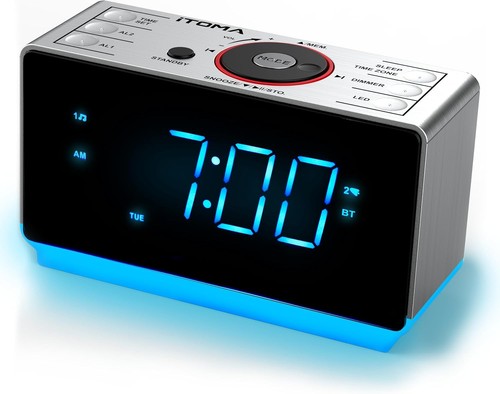 Alarm clock radio with - alarm,