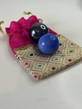 Large blue glass marbles in - blue,