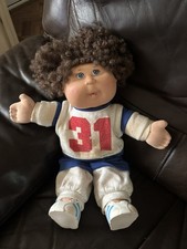 Vintage Cabbage Patch Kids 16"Curly Brown blue eyed Girl 1978-05 Xavier Roberts 