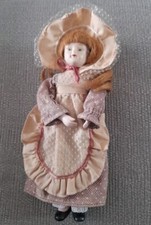 1980s Bisque Porcelain Doll. Bendable  Victorian Dress Doll.