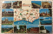 Sussex Map - Postcard - 11815