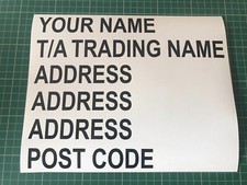 COACH BUS MINIBUS LEGAL ADDRESS 25MM PSV PCV TAXI HGV LETTERING VINYL STICKER  