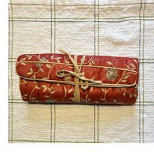 Vintage Quilted Jewelry Roll /