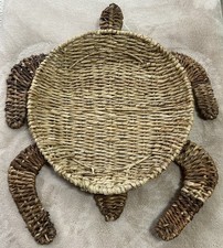 NWT Turtle Woven Rattan Basket